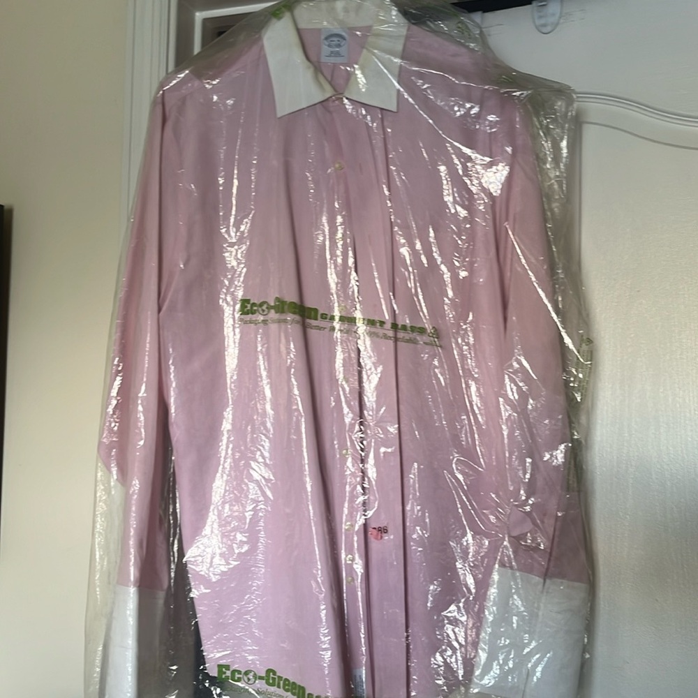 Mens Brooks Brothers French Cuff Dress Shirt Size 16.5-35 Pink
